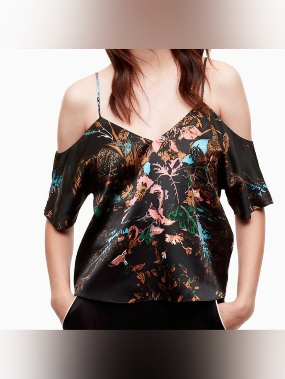 Wilfred 100% silk off shoulder top (Small)